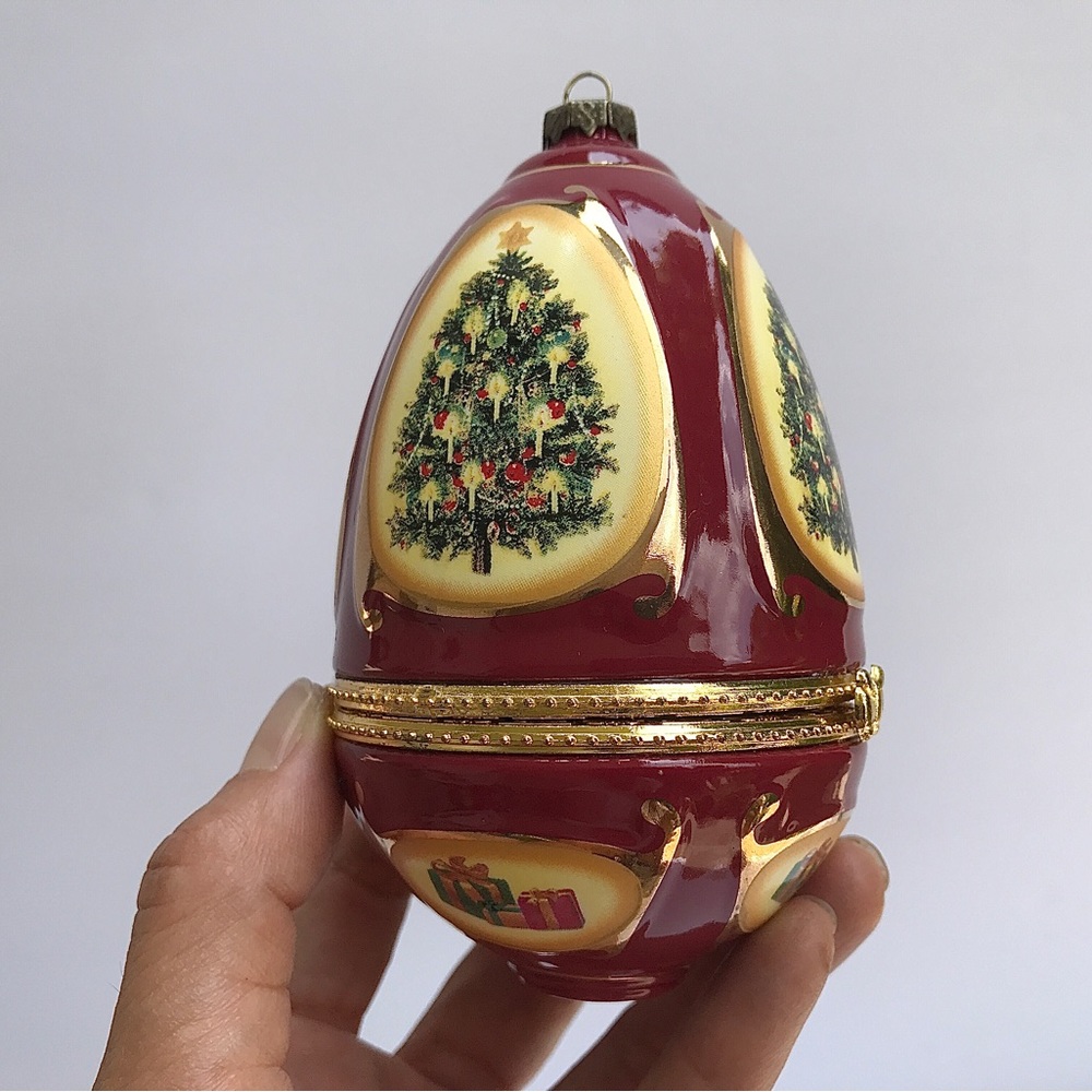 XL LUXURY DESIGNER Christmas Lithograph Ball Traditional Vintage Retro Ornament